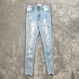 Roma Studio Premium Collection High Rise Distressed Jeans Light Wash Size‎ 5